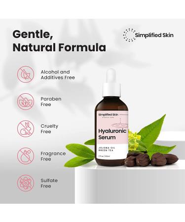 Hyaluronic Acid Vitamin C Face Serum (2 oz) - Anti-Aging, Moisturizing, with Green Tea - Simplified Skin - Buy Online on GoSupps.com