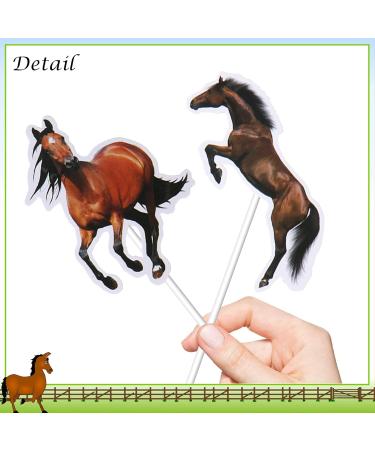 Horse Cupcake Toppers Horse Racing Party Cake Decoration for Horse Theme Birthday Party Kentucky Derby Supplies SET of 24 - Buy Online on GoSupps.com