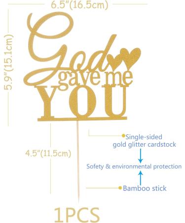 God Gave Me You Cake Topper - Wedding Engagement Marriage Bridal Shower Party Cake Decorations Wedding Anniversary Gold Cake Topper - Buy Online on GoSupps.com