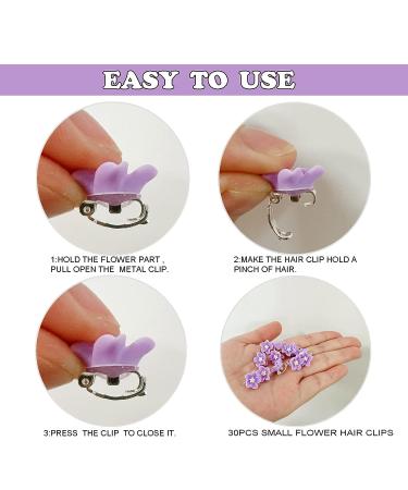 SOVOEY 30pcs Purple Hair Accessories: Mini Flower Hair Clips & Barrettes for Girls & Women - Wedding Decorative Pins - Buy Online on GoSupps.com