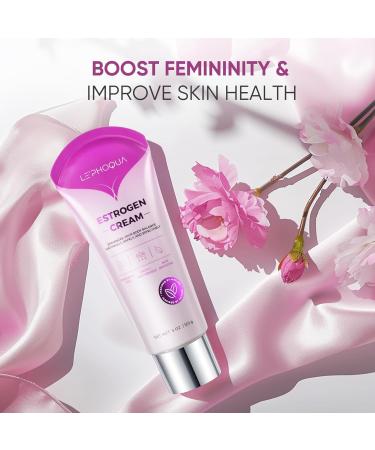 Estrogen Cream for Menopause Relief | Bioidentical Hormone Balance | Natural Phytoestrogen Cream for Hot Flashes & Skin 4 Oz - Buy Online on GoSupps.com