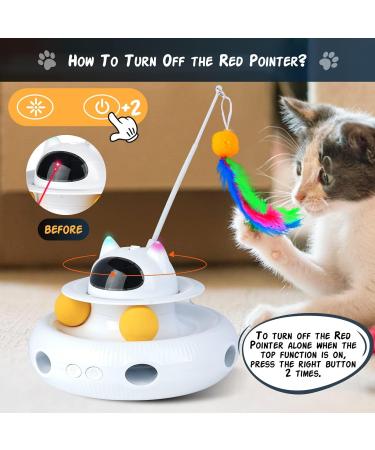 4-in-1 Interactive Cat Toy | Automatic Moving Feather Toy for Indoor Cats | FWLWTWSS - Buy Online on GoSupps.com
