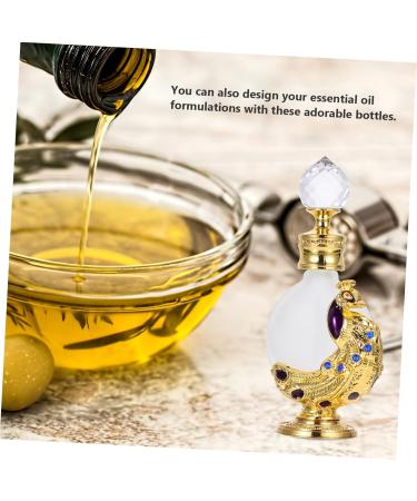Beatifufu 1pc Peacock Essential Oil Bottle Liquid Holder Liquid Dispenser Dropper Bottle Liquid Bottle Women Perfume Bottle Empty Perfume Bottle Home Perfume Bottle Glass Empty Holder 3.1x10.5cm Golden - Buy Online on GoSupps.com