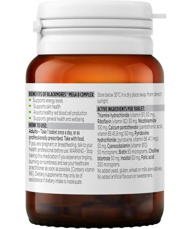Blackmores Mega B Complex 31 Tablets - Buy Online on GoSupps.com