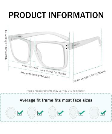 Eyekepper Transition Photochromic Reading Glasses - Oversized Large Frame +1.5 Clear for Comfortable Vision | International Shipping Available - Buy Online on GoSupps.com