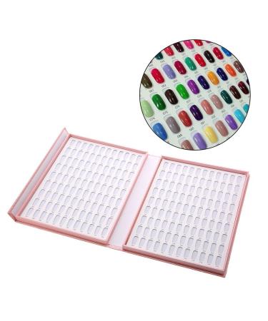 120 Colors Nail Gel Polish Display Chart Nail Polish Color Card with 120 Tips Pink