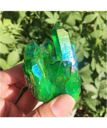 100-120g Natural Crystal Green Angel Aura Quartz Cluster specimens Titanium Coating Quartz Cluster yuebang ERBDRGAZ (Size : 70g) - Buy Online on GoSupps.com