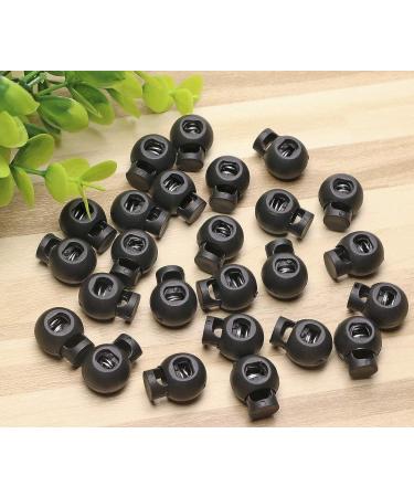 Shapenty Plastic Toggle Cord Locks Clip Ends - 25PCS Black Round Ball Shape Luggage Lanyard Stopper - Buy Online on GoSupps.com