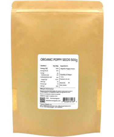 Thames Organic 500g Poppy Seeds - Raw Vegan Non-GMO - Ideal for Baking, Cooking & Sprinkling - Nutrient-Rich & Additive-Free - Buy Online on GoSupps.com