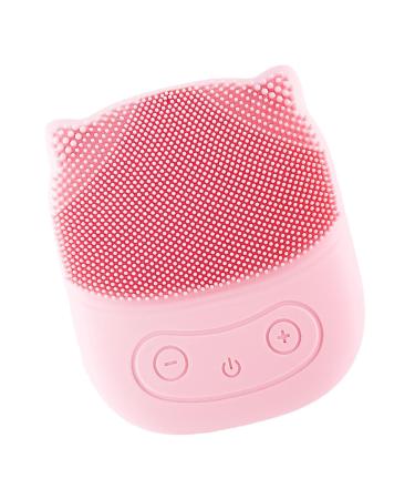 Vbnuyhim Silicone Face Washer Face Exfoliating Scrub Vibrating Face Exfoliating Brush in Penguin Shape Skin Care Face Brushes for Men and Women Waterproof Electric Face Brush Pink