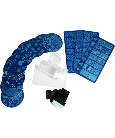 Nail Art Plate Template Set - Gelee Silicone & Schaber for DIY Manicure | Clear Jelly Stamper & French Tip Stencils - Buy Online on GoSupps.com