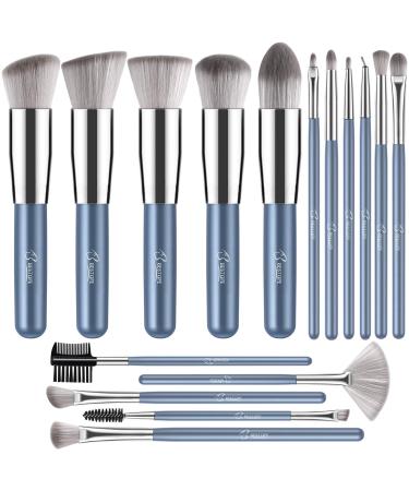Premium Synthetic Foundation Blending Face Powder Blusher Concealer Eyeshadow Makeup Brush Kit (Blue) Light Blue - Buy Online on GoSupps.com