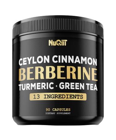 Berberine Supplement. Added Turmeric Curcumin Green Tea & More - Support Heart Health Body Management & Immune System - 90 Capsules for 3 Month Supply