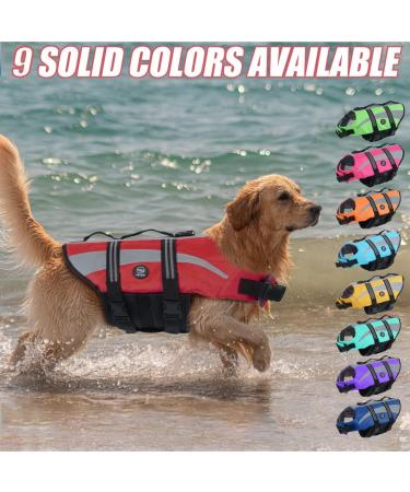 Emust Lifeguard Dog Life Jacket - Lightweight Swimming Vest for Small Medium & Large Dogs - Red XL - Ideal for Boating & Water Safety - Buy Online on GoSupps.com