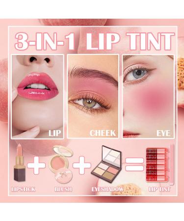 Shop 6 Colors Korean Lip Tint Stain Set - Moisturizing Long-Lasting & High Pigment Mini Liquid Lipstick for Lips & Cheeks - Buy Online on GoSupps.com