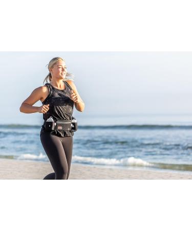Temp Brand Adjustable Hydration Running Belt with Water Bottle Set - Black - Buy Online on GoSupps.com
