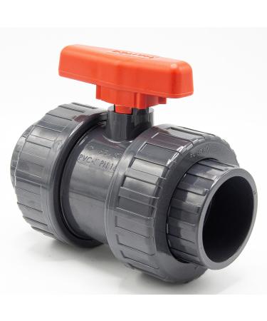 PVC ball tap I 63 mm i 2 inches I for adhesive muffles and fittings i shut-off tap 2-ways I PVC pipe connector 63mm i ball slide for pool and pond construction i BM_146 63 mm - Buy Online on GoSupps.com