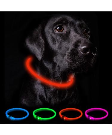 Nepfaivy Luminous Hand Hund Usb Charging - waterproof dog collar luminous with 3 lighting modes length -adjustable LED collar for small medium and large dogs (red) - Buy Online on GoSupps.com