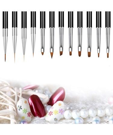 Nail Art Brush Set - 12 Flat Brushes for Professional Designs | International Shipping - Buy Online on GoSupps.com