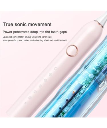 Rechargeable Electric Toothbrush with 4 Brush Heads & 6 Cleaning Modes Electric Toothbrush for Adults Portable Electric Toothbrush Brushing Modes for Home Office & Travel Electric (Pink One Size) - Buy Online on GoSupps.com