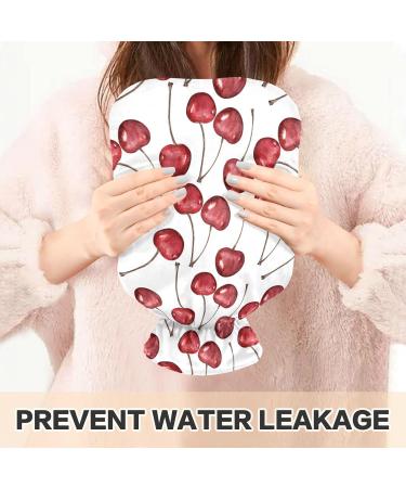 Naanle 2L Transparent Hot Water Bottle with Cover - Large Cherry Berries Design for Bed Hand and Feet Warmer | Pain Relief & Heat Therapy - Buy Online on GoSupps.com