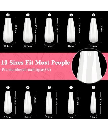 Buy Melliex 500 Pcs Ballerina Coffin Nail Tips - Natural Artificial Acrylic for Women | International Shipping Available - Buy Online on GoSupps.com