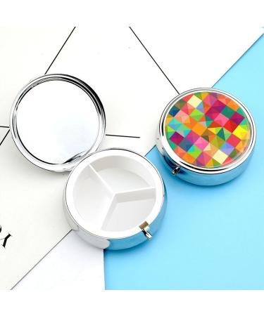 Portable 3-Compartment Pill Box | Travel Pill Organizer for Handbag & Pocket | Colorful Square Design - Buy Online on GoSupps.com