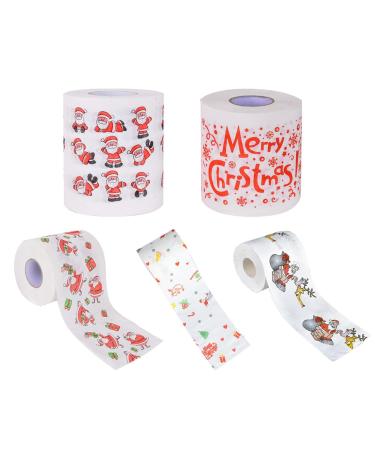 5 Christmas Toilet Paper Roll Santa Claus Holiday Toilet Paper Highly Collectible Novelty Toilet Paper Funny Gag Gift for Christmas Stocking Stuffers Party Favors