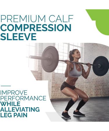 Calf Compression Sleeves | 3X-Large Leg Compression Sleeve for Men & Women | Footless Socks for Shin Splint & Varicose Vein Support - Black - Buy Online on GoSupps.com