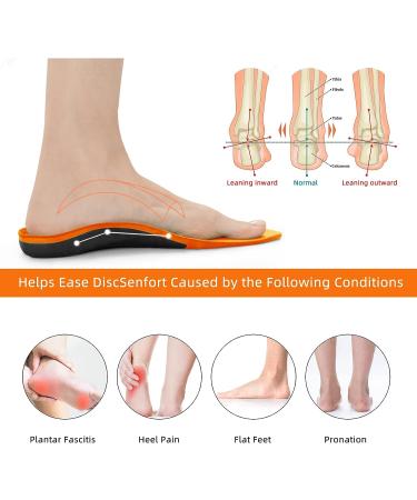 Arch Support Insoles for Plantar Fasciitis PU Gel Shoe Inserts for Pain Relief - Men 9-10/Women 10-11 - Buy Online on GoSupps.com