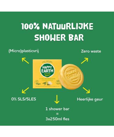 Happy Earth Shower bar For Women and Men Shower soap block 100 Natural Ingredients & Vegan Jasmine Ho Wood 90 gr Jasmine - Buy Online on GoSupps.com