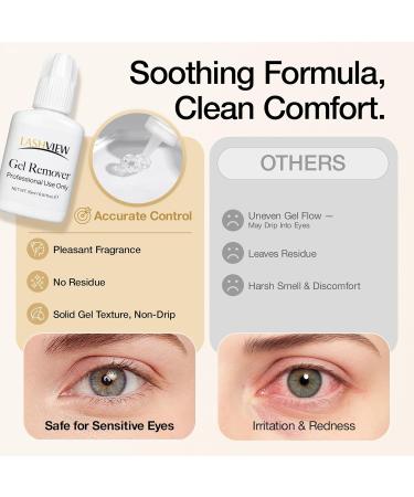 LASHVIEW Sensitive Lash Remover for Lash Extensions - Clear Eyelash Extension Remover Gel 15ml lash remover gel 15ml - Buy Online on GoSupps.com