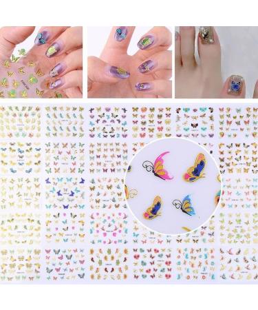 30 Sheet/Set Nail Art Fashion Woman Butterfly-shapeDecorate Holographic Nail Stickers - Buy Online on GoSupps.com