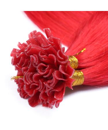 High-Quality Red Keratin Bonding U-Tip Hair Extensions - 60cm 25 Strands 100% Real Human Hair by Novon - Buy Online on GoSupps.com