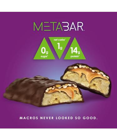 *NEW* No Sugar META BAR - High Protein Energy Bars, 0g Sugar, 14g Protein, Low Net Carb, Chocolate Caramel & Peanut - Grab & Go Protein Snack Bars with Six Layers of Decedent Delight - Gluten Free, Keto Friendly (Chocolate  - Buy Online on GoSupps.com