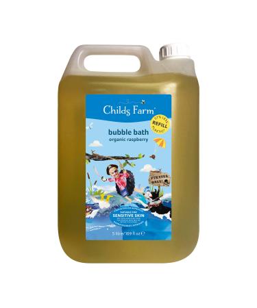 Childs Farm | Kids Bubble Bath | Bulk Refill 5L | Organic Raspberry | Gently Cleanses & Soothes | Suitable for Dry Sensitive & Eczema-prone Skin Raspberry 5 l (Pack of 1)