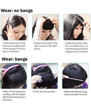 Bangs Hair Clip Fake Blunt Air Bangs Hair Clip-In Extension Synthetic Fake Fringe Natural False hairpiece For Women Clip In Bangs Bangs Clip in Hair (Color : B3 M8 613) - Buy Online on GoSupps.com