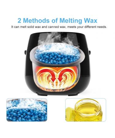 Anggrek Intelligent Home Wax Warmer Kit | LED Display Eyebrow & Body Waxing Set | Hair Removal Wax Beans & Applicator Sticks - Black - Buy Online on GoSupps.com