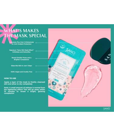 Vegan Zombie Mask - Sano Silk Dermatologist Tested Korean Face Mask for Glass Skin Pore Reduction & Anti-Aging - Pack of 8 - Buy Online on GoSupps.com