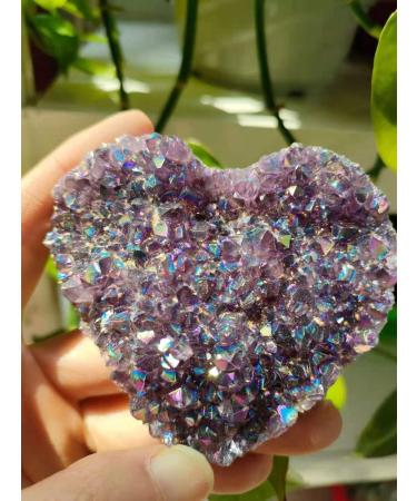Natural Crystal Rough 1PC Lovely Rainbow Angel Aura Crazy Amethyst Clusters Natural Quartz Crystal Rough Stone for Gifts 70-100g - Buy Online on GoSupps.com