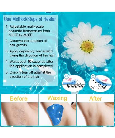 Wax Warmer Professional Waxing Kit for Woman and Men - Painless Waxing at Home - 4 Packs Wax Beads & 10 Soothing Applicator Sticks - Full Body Hair Removal - 1 Count - Buy Online on GoSupps.com