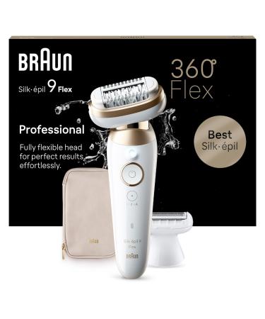 Brown Silk- pil 9 Flex epilator with a flexible 360 head for simple hair removal wet & dry long-lasting silky-smooth skin with shaving attachment and trimmer attachment 9-041 3D white/gold - Buy Online on GoSupps.com