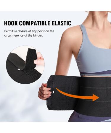 Elastic Abdominal Binder for Umbilical Hernia Support - Universal Stomach Compression Wrap for Men & Women | Black Large - Buy Online on GoSupps.com