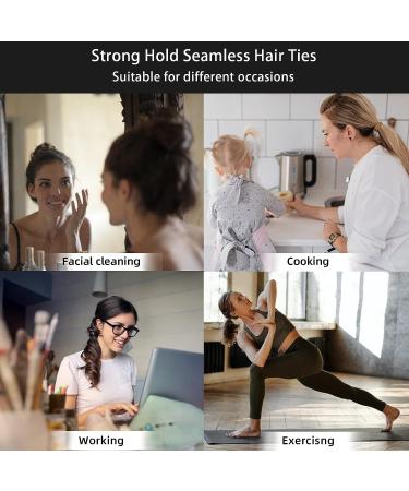 100pcs Seamless Hair Ties for Thick Hair - Elastic Ponytail Holders for Women and Girls - Buy Online on GoSupps.com