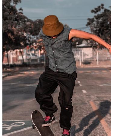 Washed Cotton Packable Bucket Hat for Women/Men - Dark Orange, Medium-Large - Buy Online on GoSupps.com