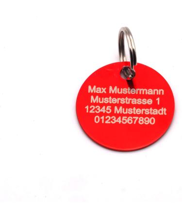 Custom Engraved Dog Tags - Push Button | Synthetic Leather | Blue Black Red Yellow | 30mm | Perfect for Control Branding - Buy Online on GoSupps.com