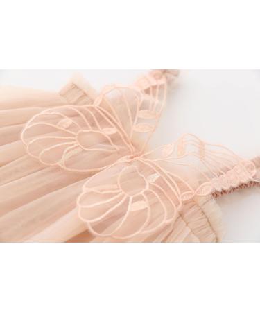 PythJooh Toddler Girl Butterfly Wings Tutu Dress 3-4 Years Champagne - Daisy Stars Princess Sundress - Buy Online on GoSupps.com