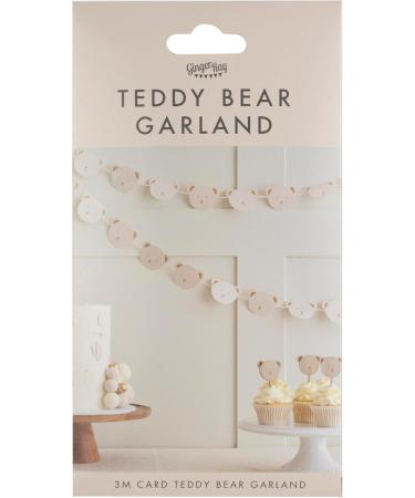 Ginger Ray Teddy Bear Bunting - Baby Shower Garland Decoration 3m Neutral One Size | International Shipping - Buy Online on GoSupps.com