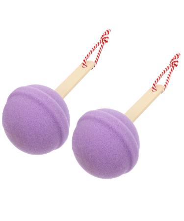 Beaupretty Bath Bath 2pcs Bath Shower Sponge Lollipop Shaped Round Sponge with Handle Exfoliating Cleaning Scrubbing Sponges for (Purple) Bath Sponge Bath Bath