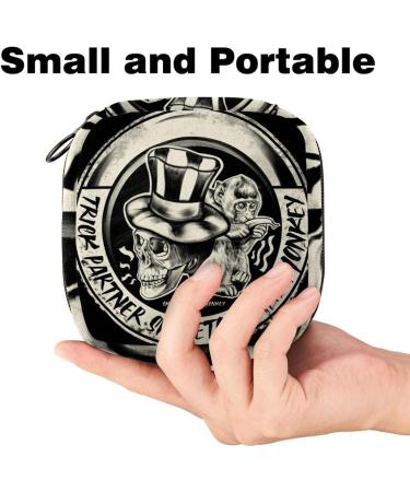 Buy Women's Gothic Skeleton Storage Bag & Menstrual Cup Pocket - Large Capacity Makeup Organizer for Travel - Buy Online on GoSupps.com